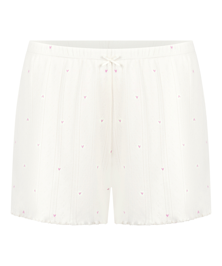 Short en pointelle, Blanc