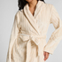 Robe de chambre longue en Fleece, Blanc