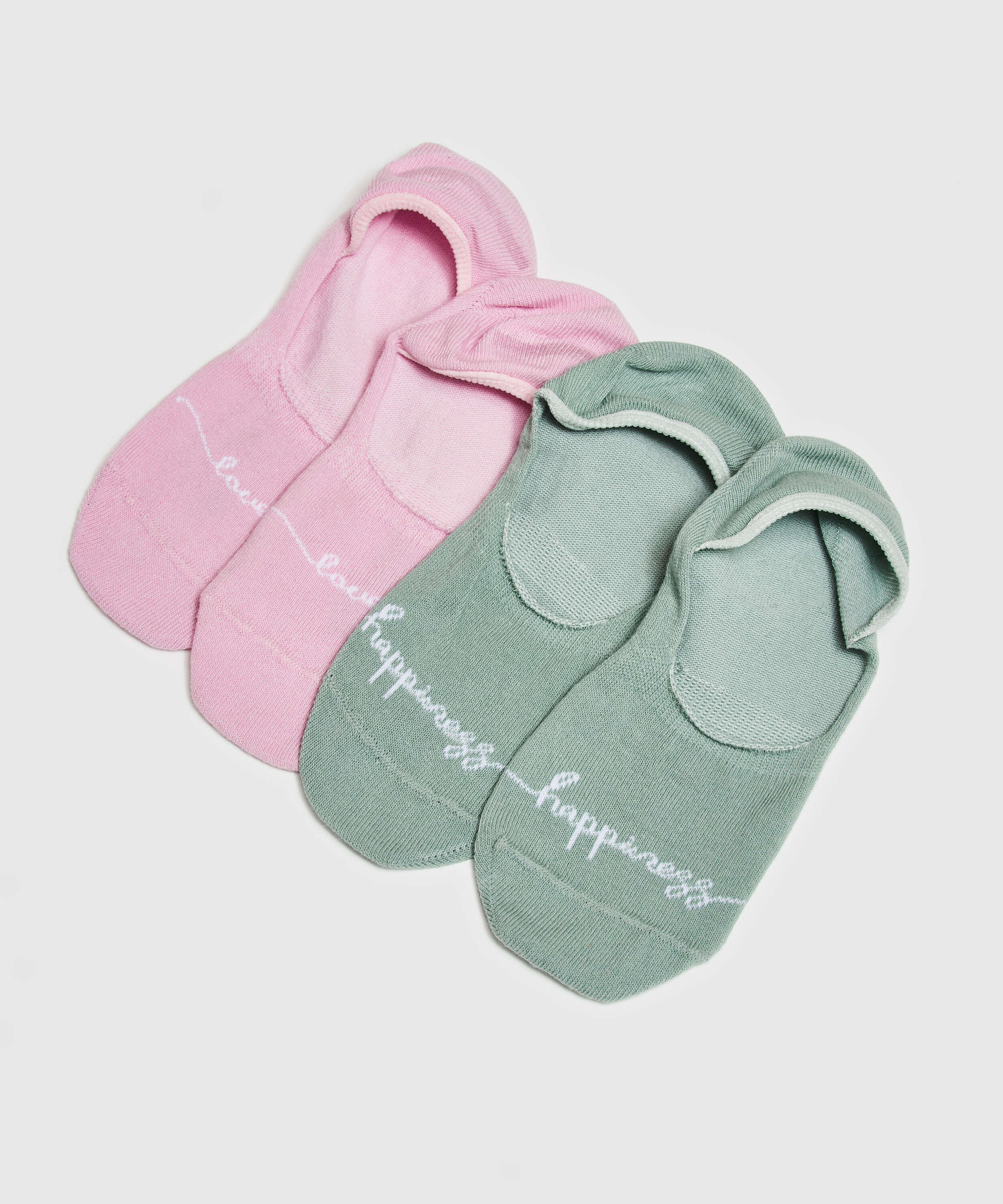 Lot de 2 paires de footies d&eacute;coup&eacute;es au laser, Vert, main