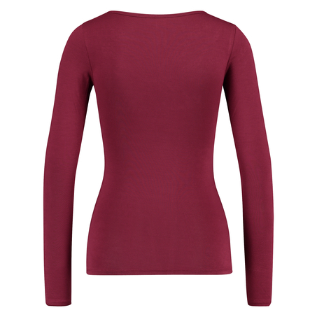 Top v-neck lace, Rouge