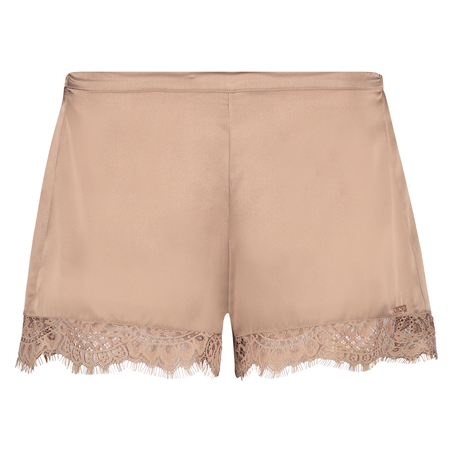 Short pijama soie dentelle festonnée, Rose