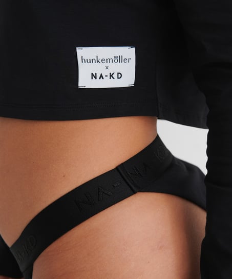 Crop top Lia HKM x NA-KD, Noir