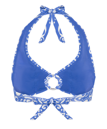 Haut court Cancun à col licou., Bleu