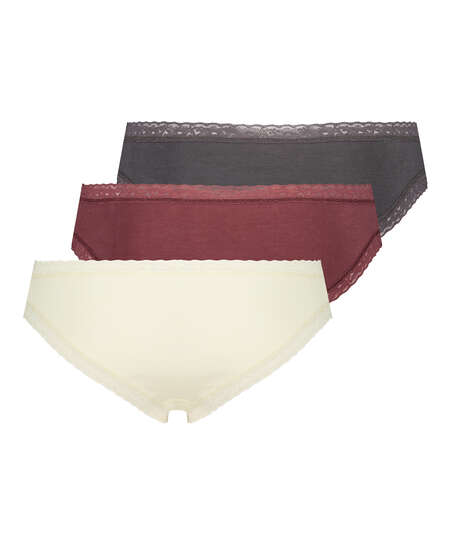Lot de 3 slips Beautiful, Rouge