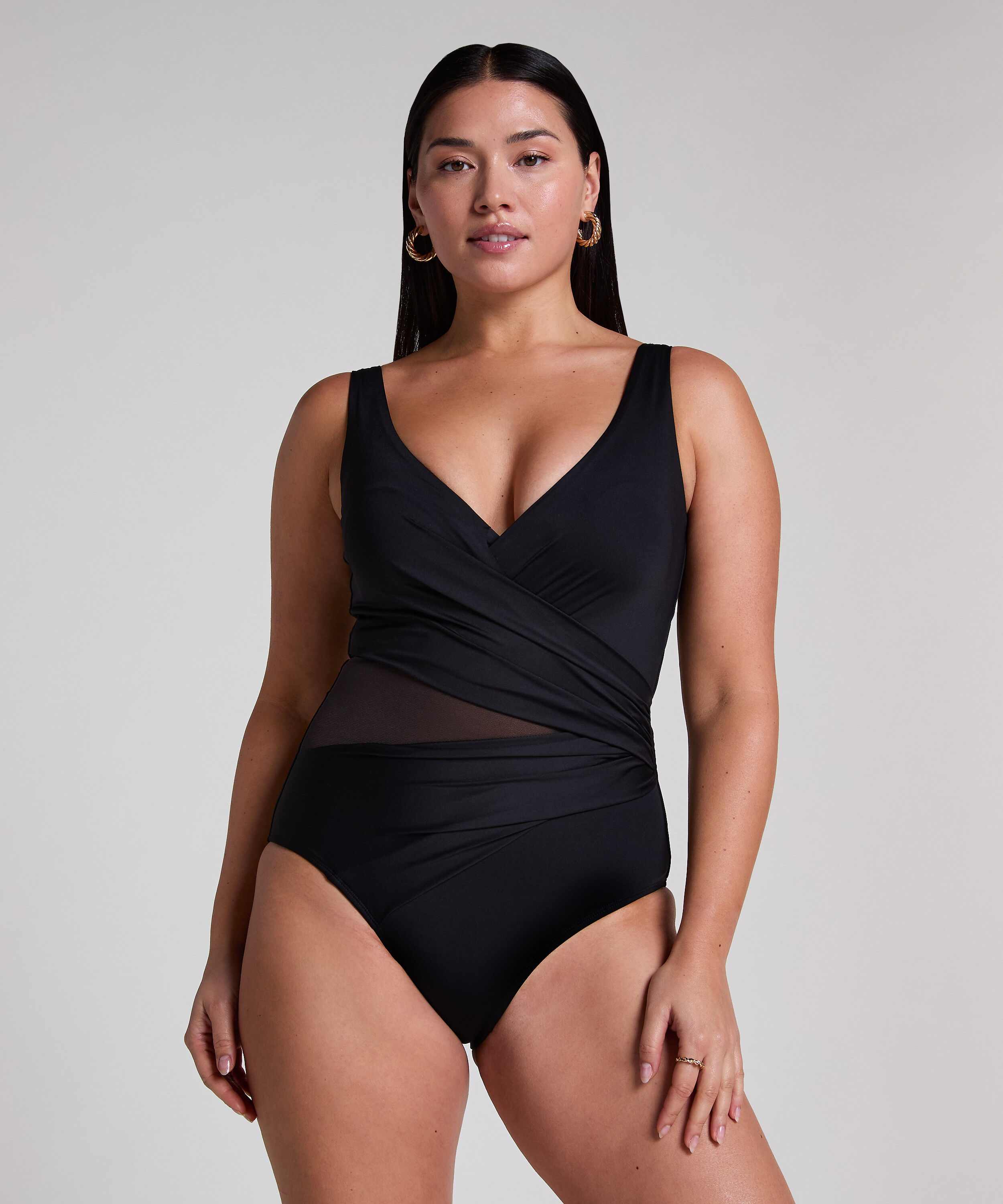 Maillot de bain Shaping Shell Mesh, Noir