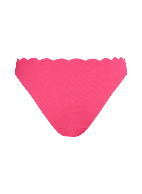 Slip de Bikini Échancrés Scallop, Rose