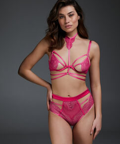 Slip br&eacute;silien taille haute Chasity, Rose
