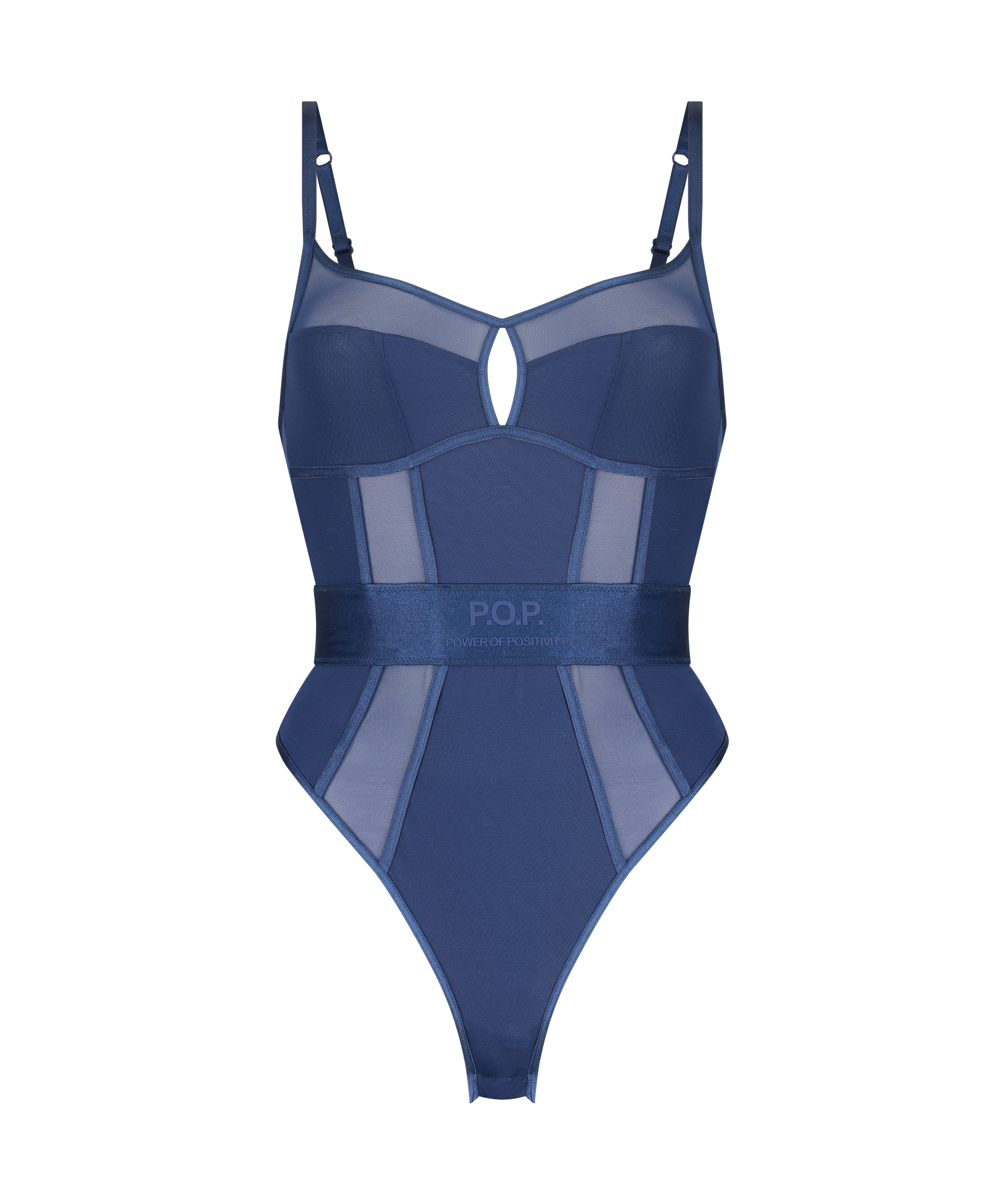 Body en maille Flexing, Bleu, main