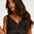 Longue nuisette Modal Lace, Noir