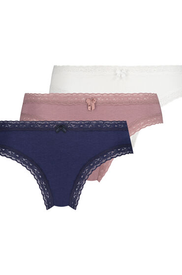 Hunkemöller Lot de 3 culottes Bleu