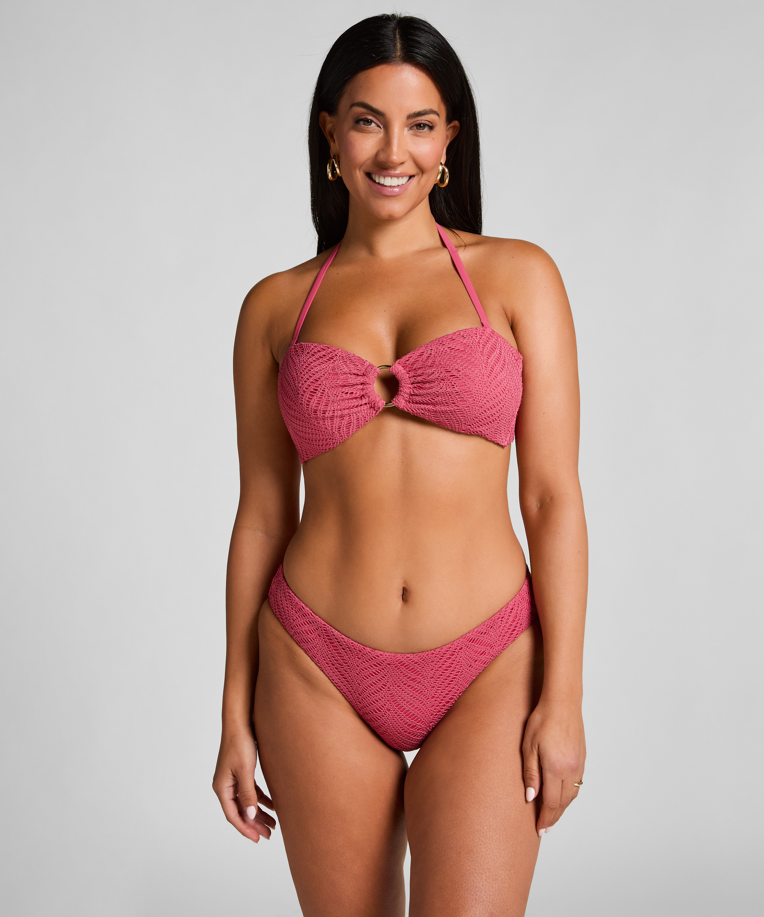 Haut de bikini bandeau Lanai, Rose, main