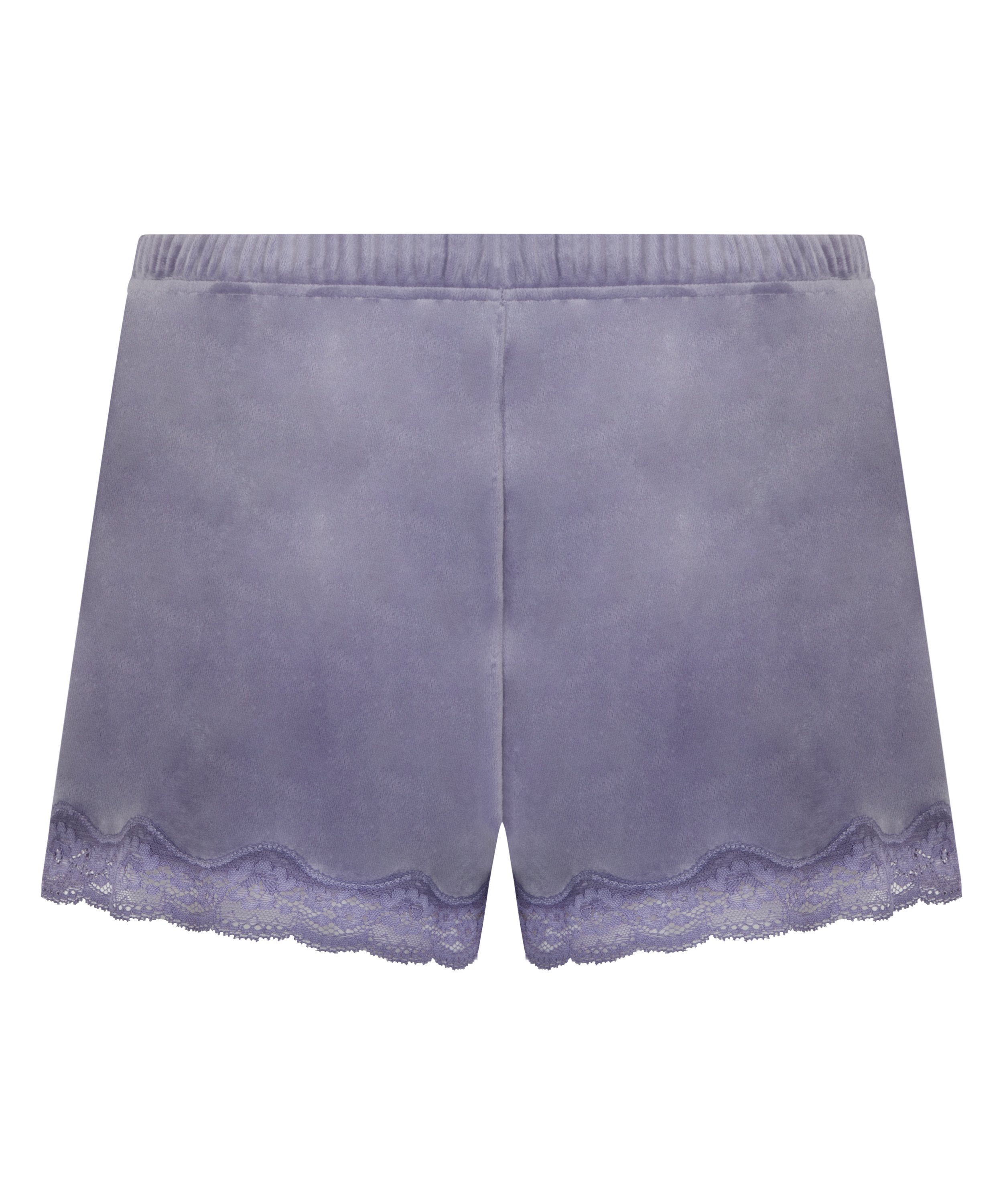 Short velours dentelle, Violet, main