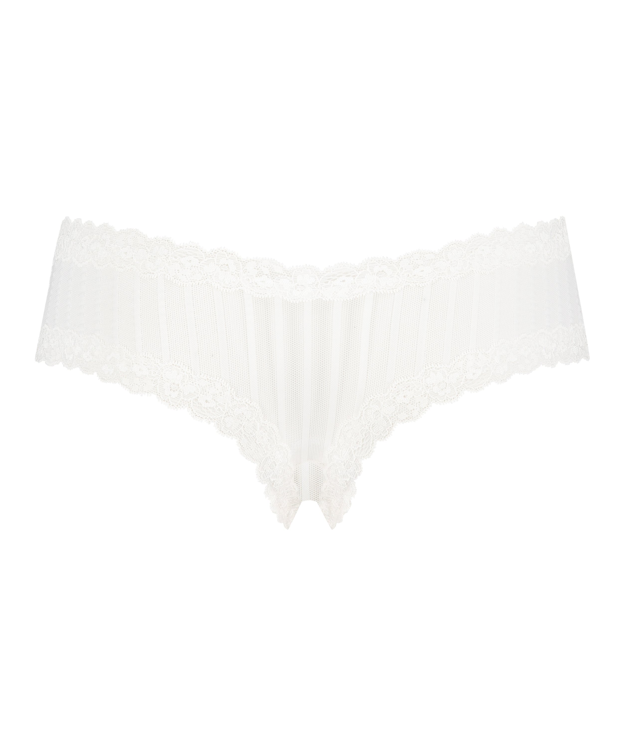 Slip br&eacute;silien V-shape Mesh, Blanc, main