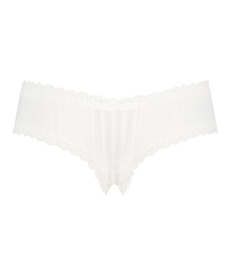 Slip br&eacute;silien V-shape Mesh, Blanc