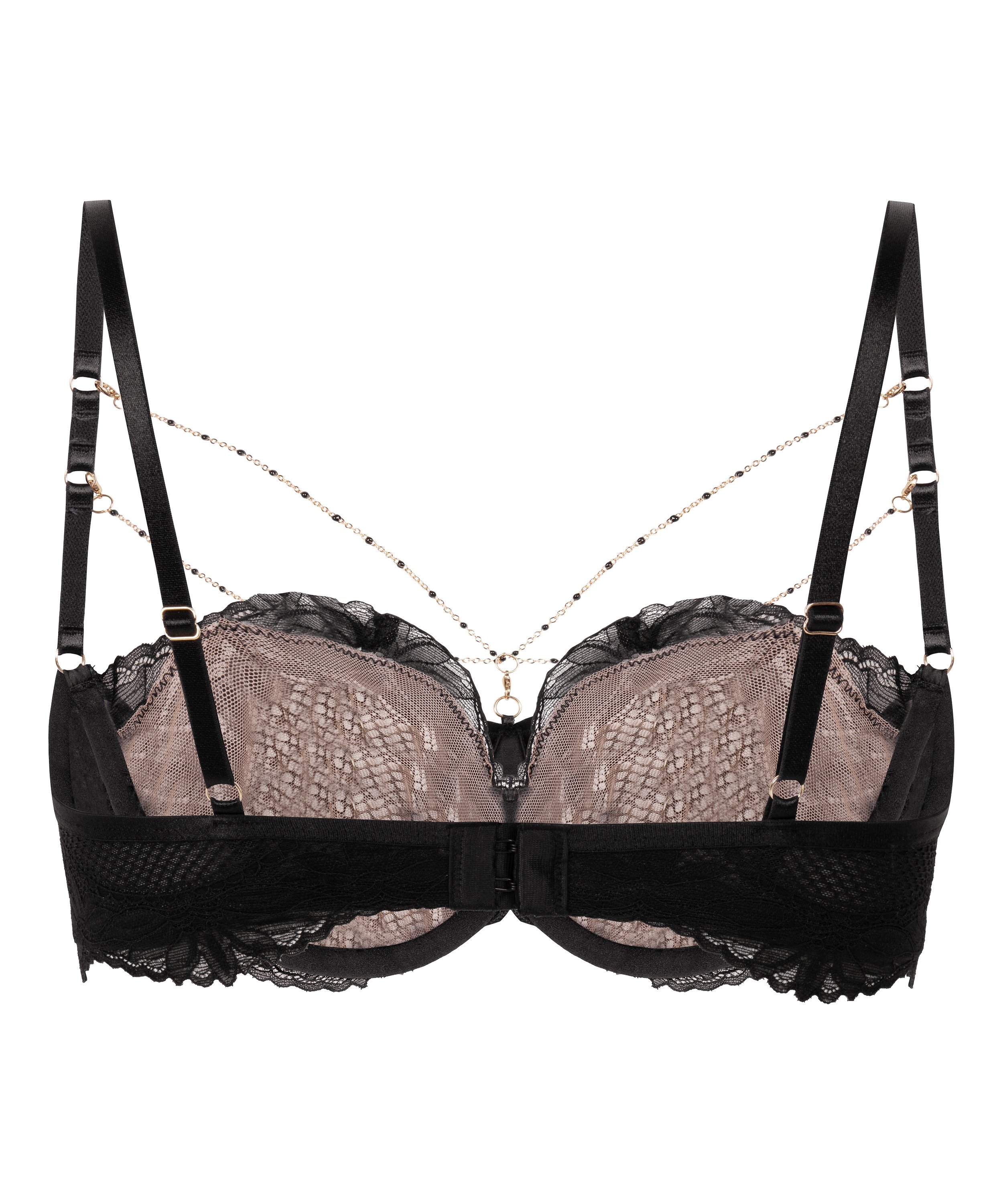 Soutien-gorge rembourré demi-bonnet à armatures préformé Belladonna, Noir, main