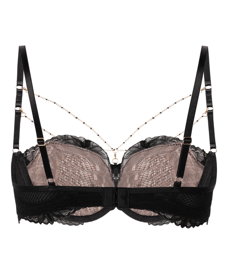 Soutien-gorge rembourré demi-bonnet à armatures préformé Belladonna, Noir
