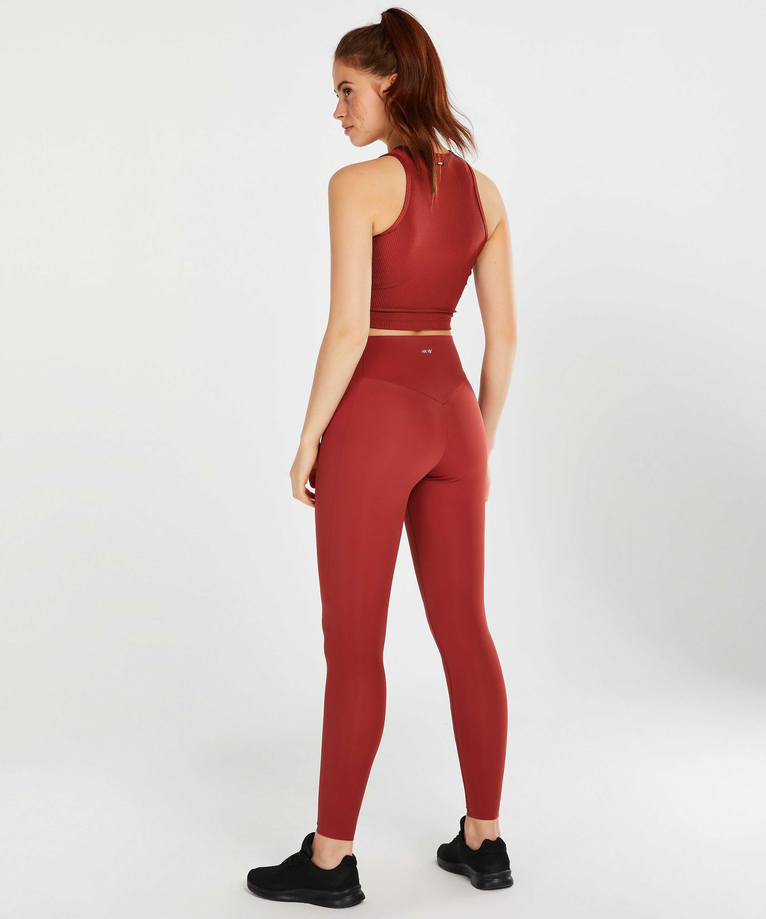 HKMX Sport cropped tank top Twisted Rib, Rouge, main