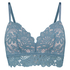 Soutien-gorge pr&eacute;form&eacute; sans armatures longline Shiloh, Bleu