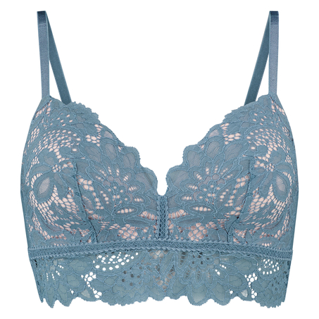 Soutien-gorge pr&eacute;form&eacute; sans armatures longline Shiloh, Bleu