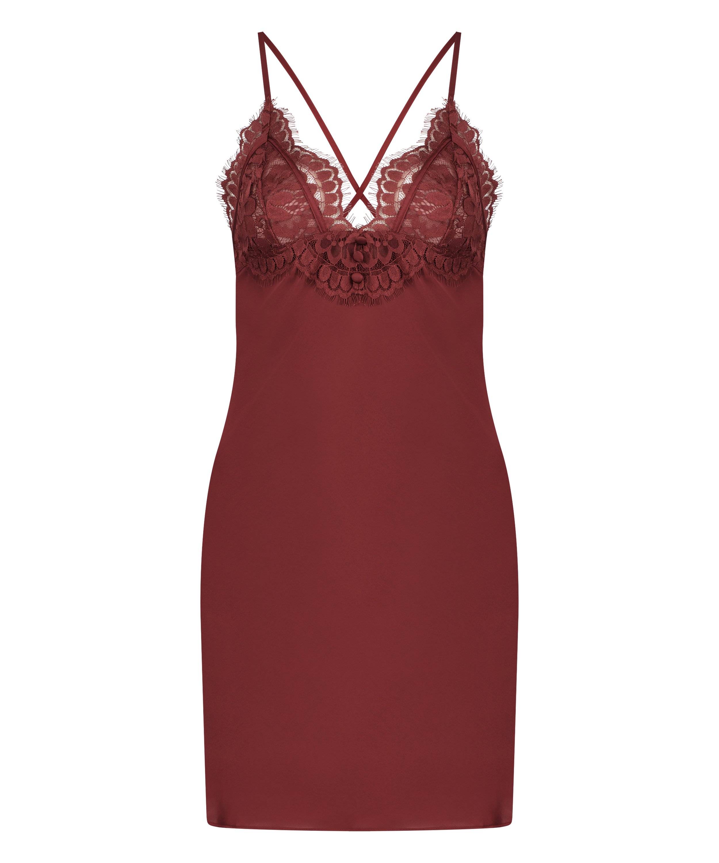 Déshabillé en satin Zara, Rouge, main