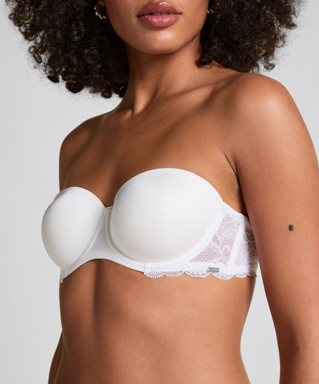 Soutien-gorge à armatures préformé sans bretelles Angie, Blanc