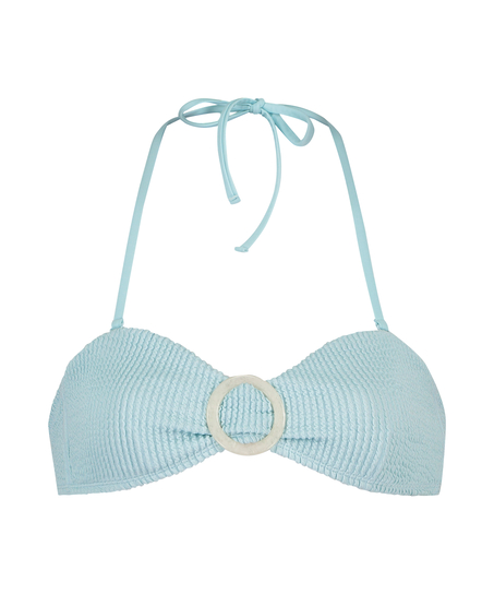Haut de bikini bandeau Crinkle, Bleu