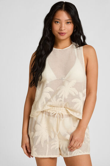Hunkemöller Short de Plage Palm Blanc