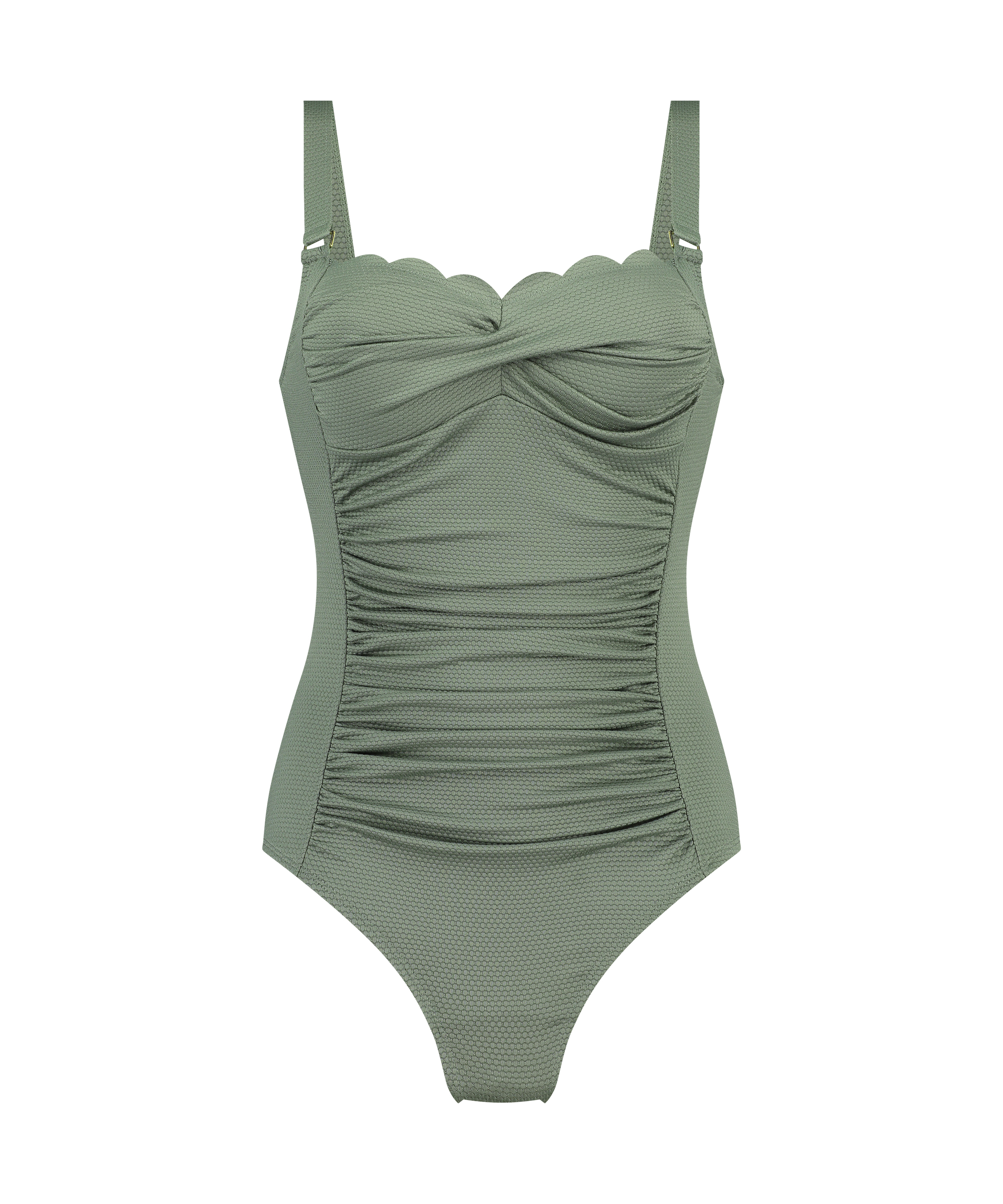 Maillot de bain Shaping Scallop, Vert, main