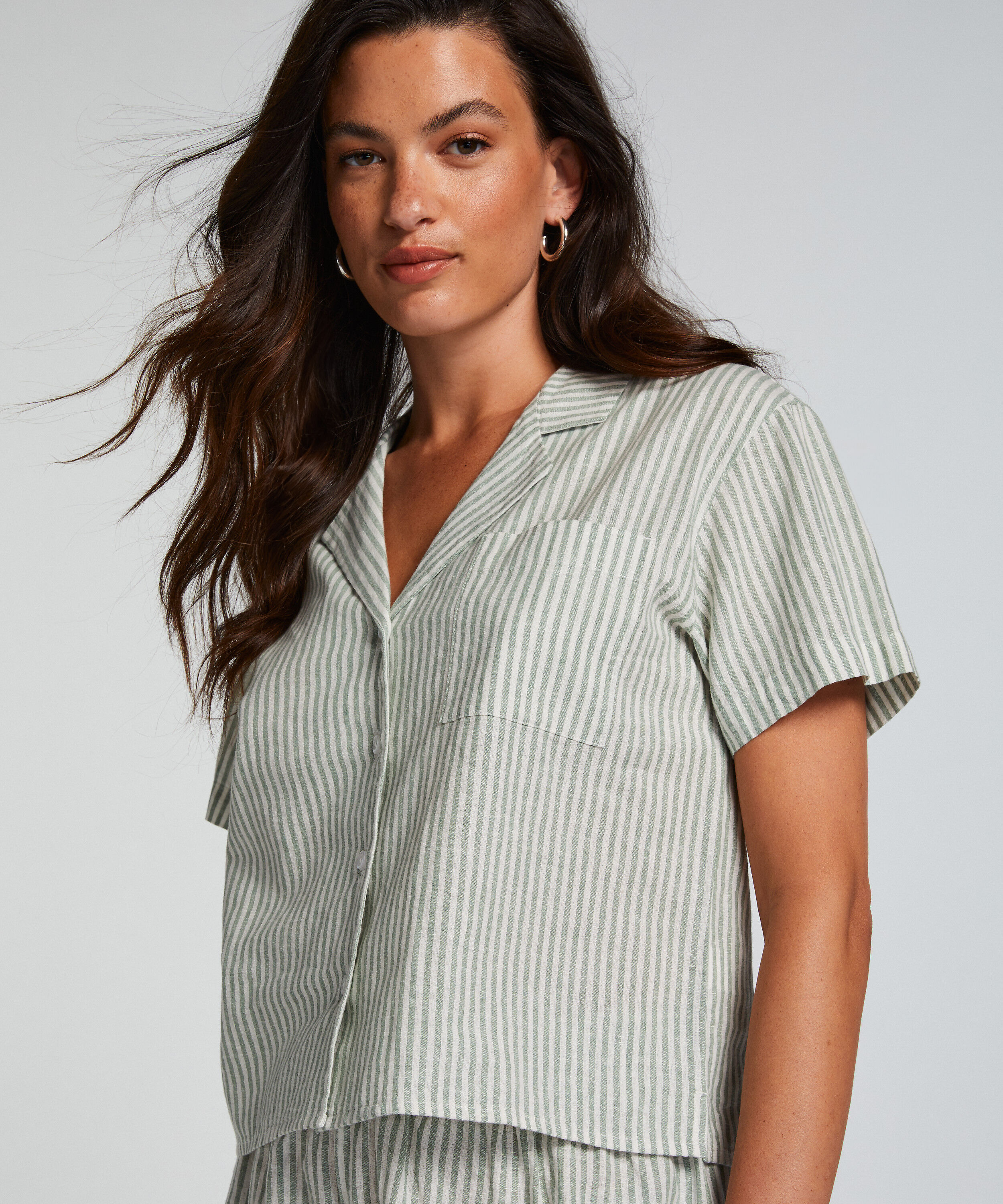 Haut de pyjama Lin, Vert