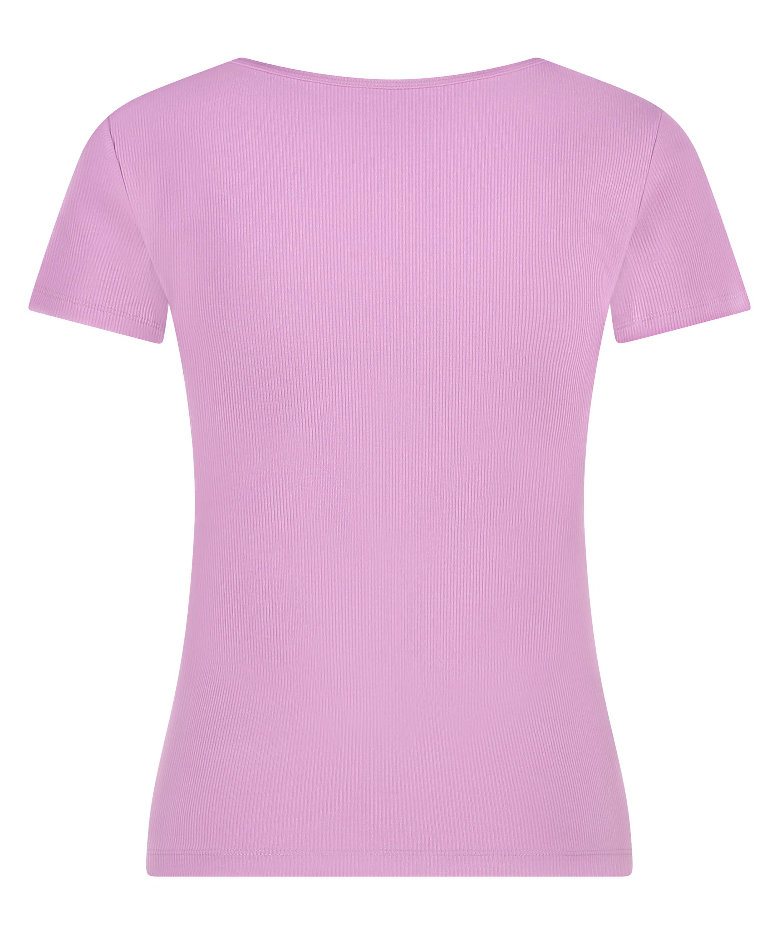 Haut de pyjama Henley, Violet, main