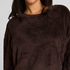 Top à manches longues Fluffy Fleece, Marron