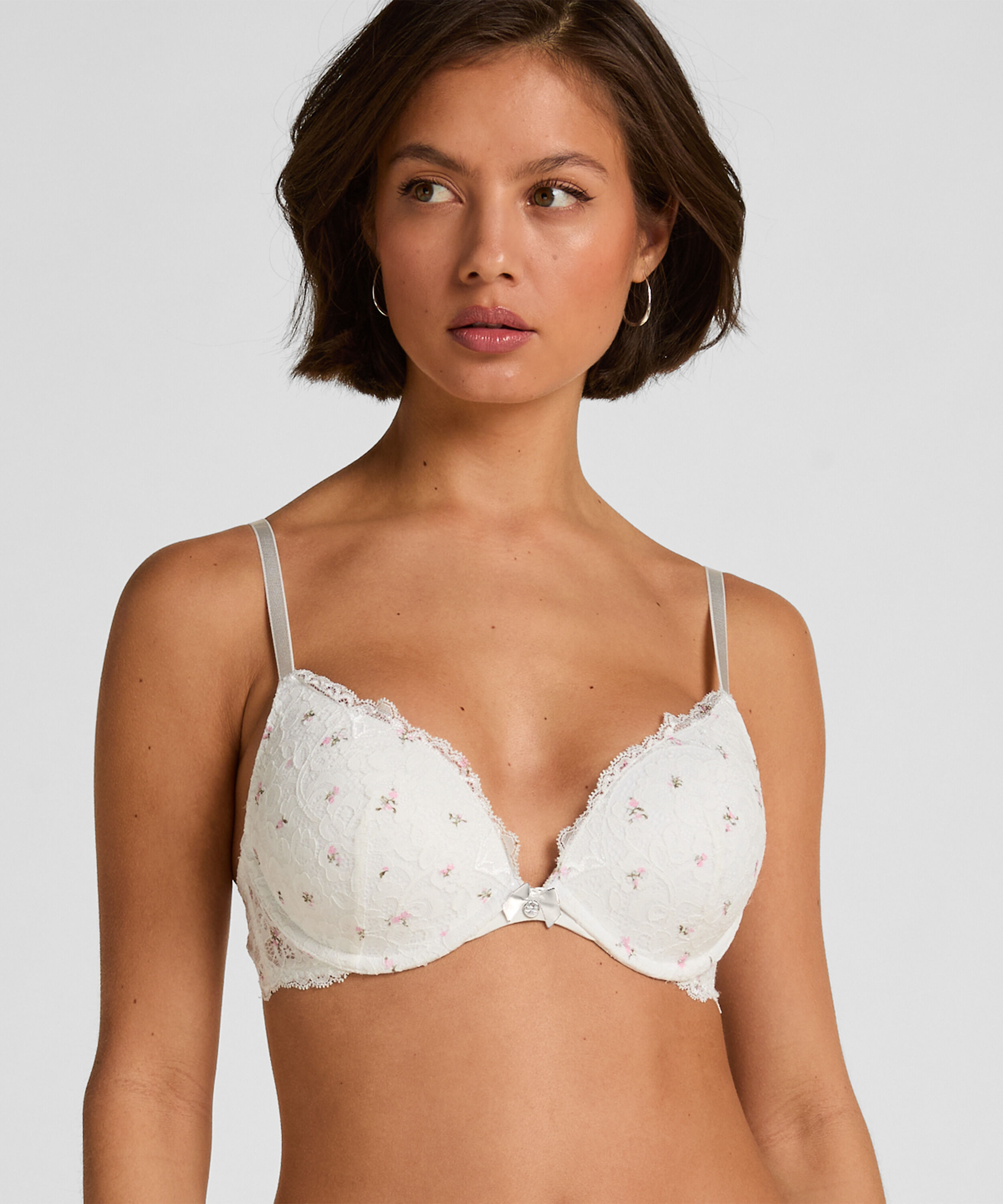 Soutien-gorge à armatures préformé push-up Marine, Blanc