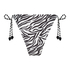 Slip de Bikini Cheeky Tanga Doha Zebra, Blanc