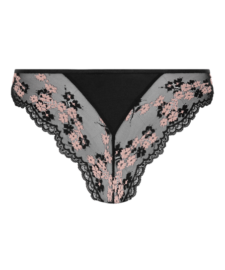 Culotte brésilienne jambe haute Caro, Noir