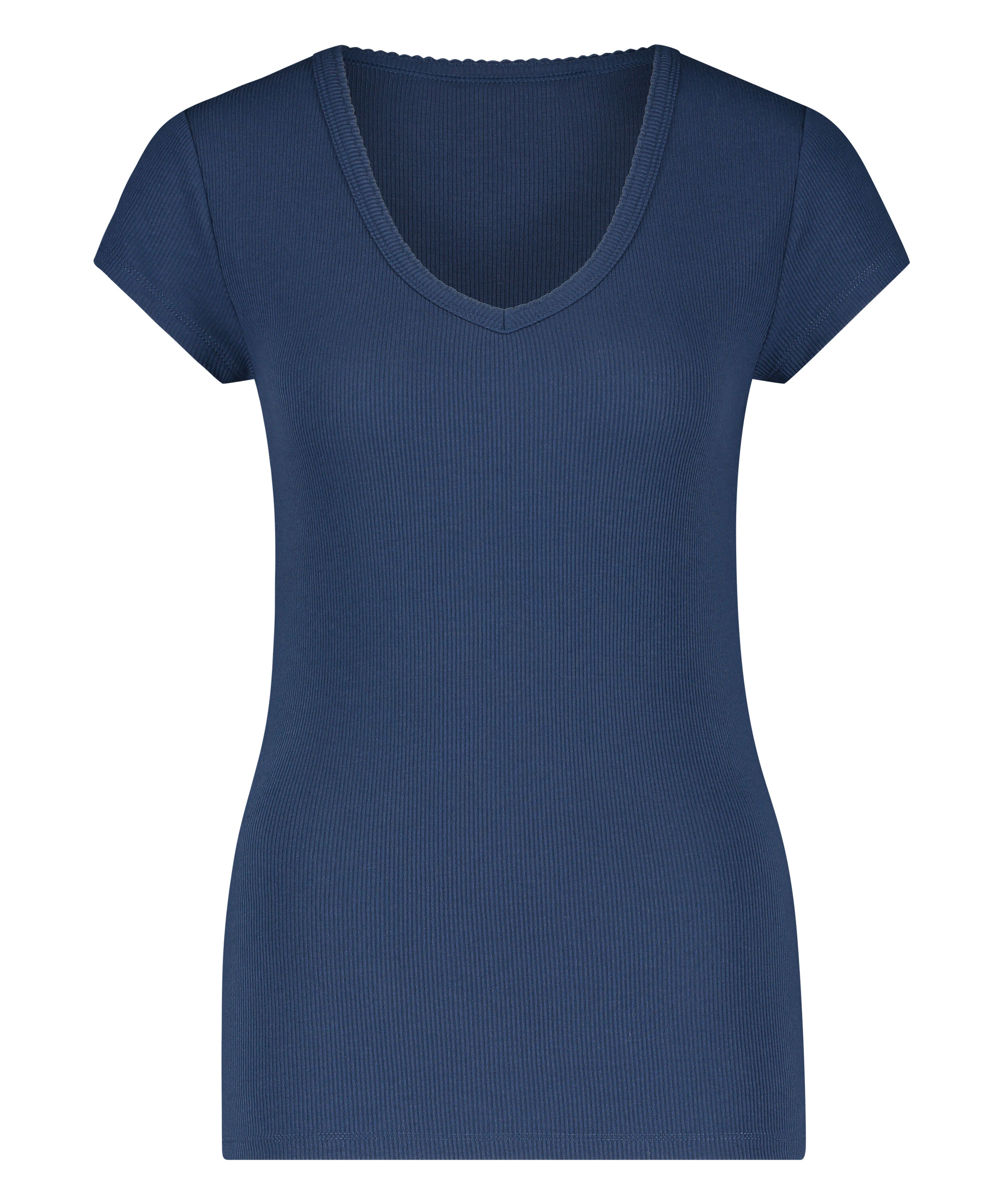 Haut de pyjama c&ocirc;tel&eacute; &agrave; manches courtes, Bleu