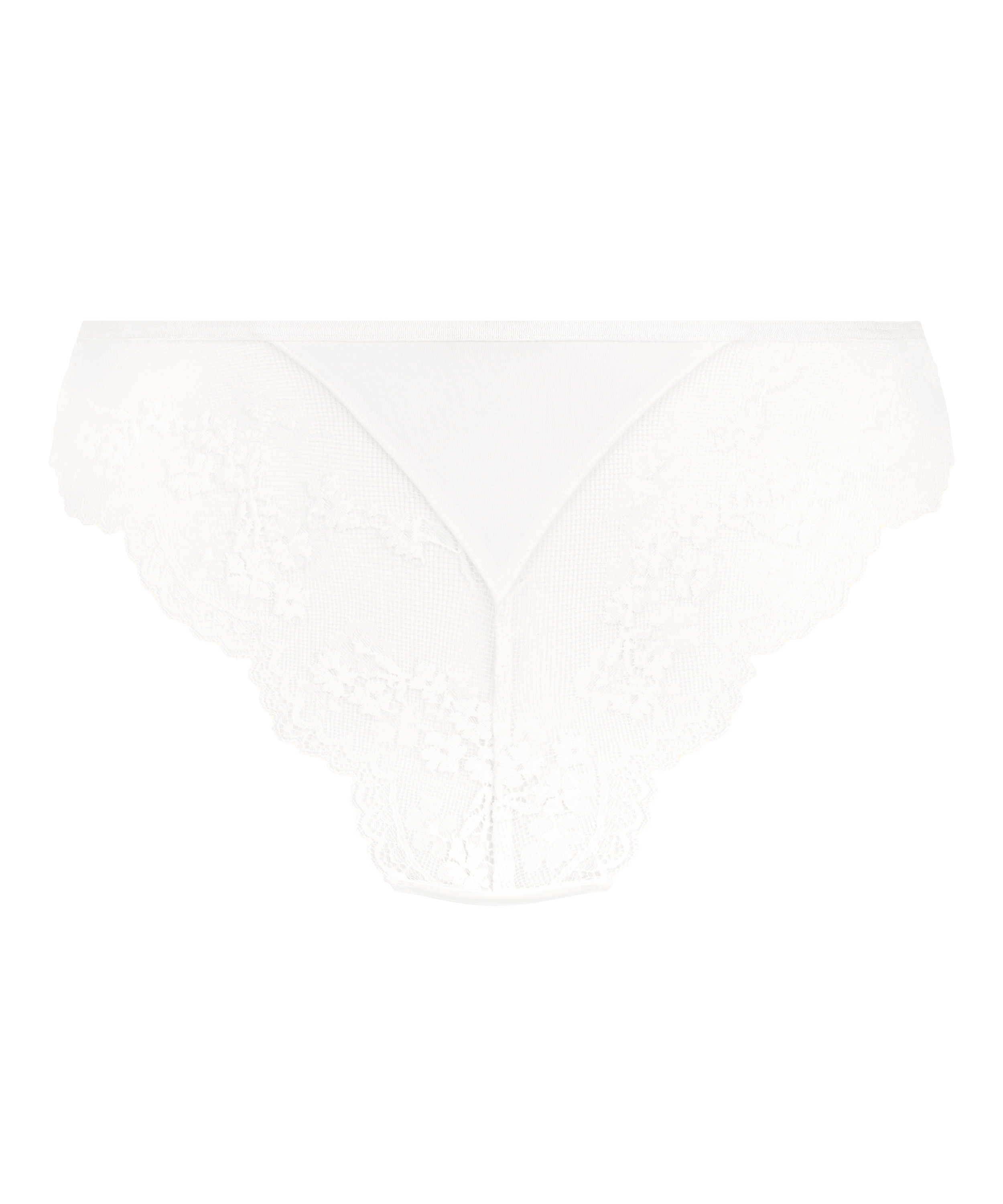 Culotte brésilienne jambe haute Caro, Blanc, main