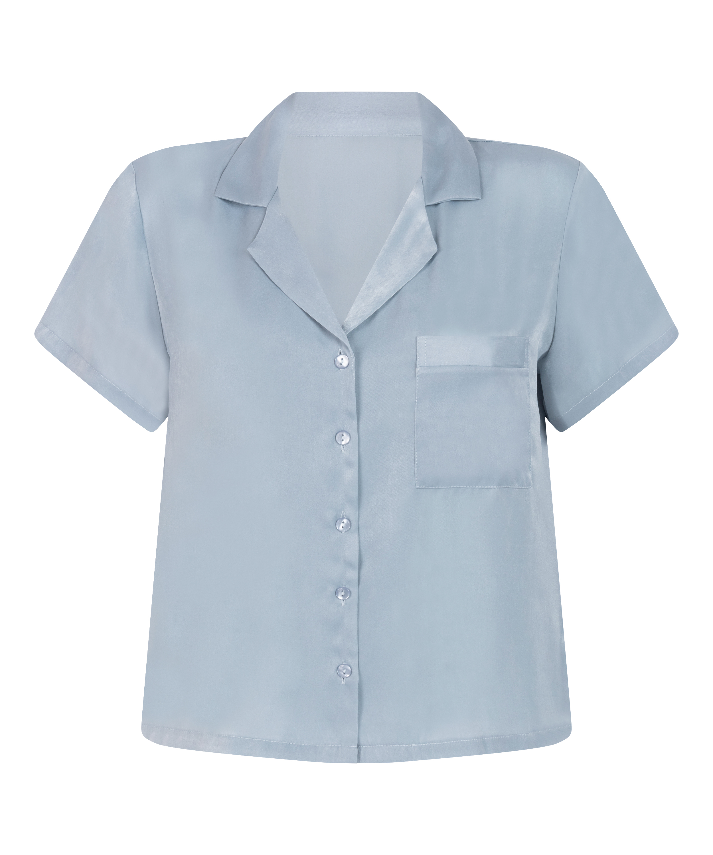 Veste à manches courtes en satin, Bleu, main