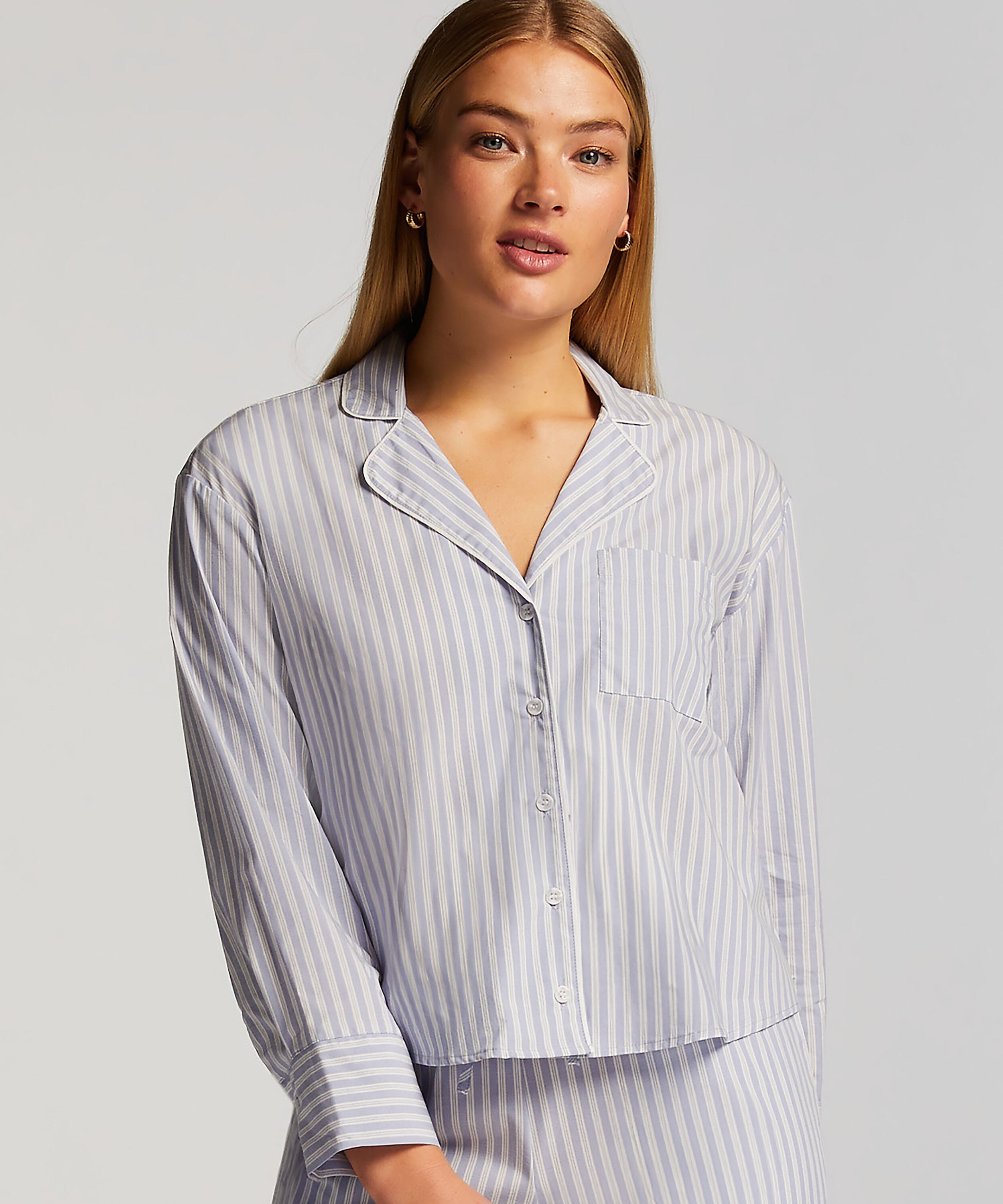 Haut de pyjama en Coton, Bleu