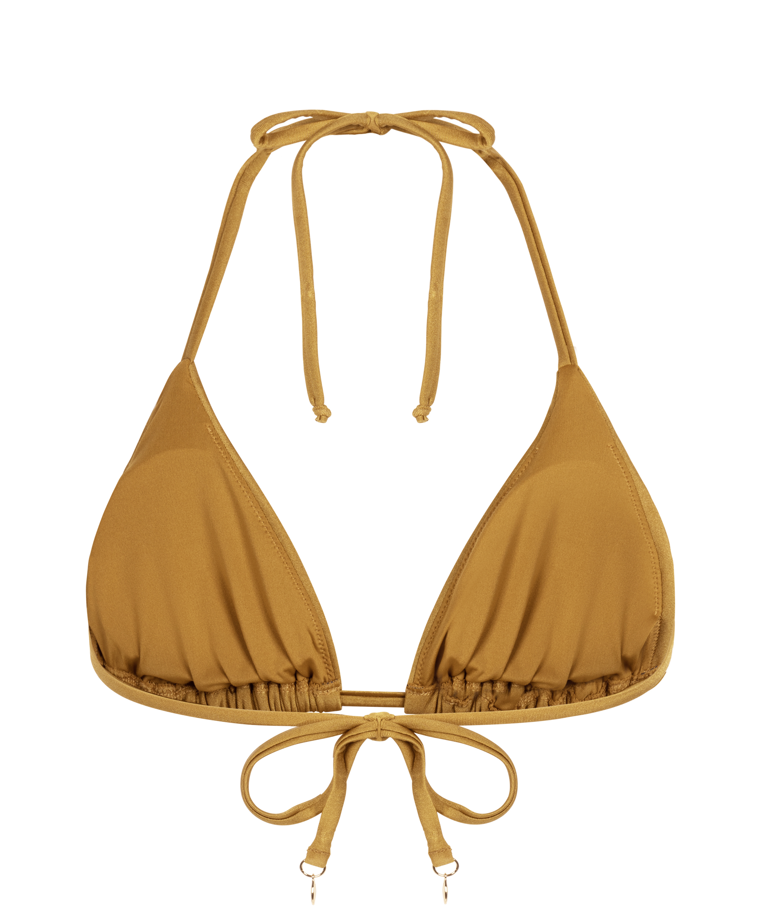 Haut de bikini triangle Boho, Jaune, main