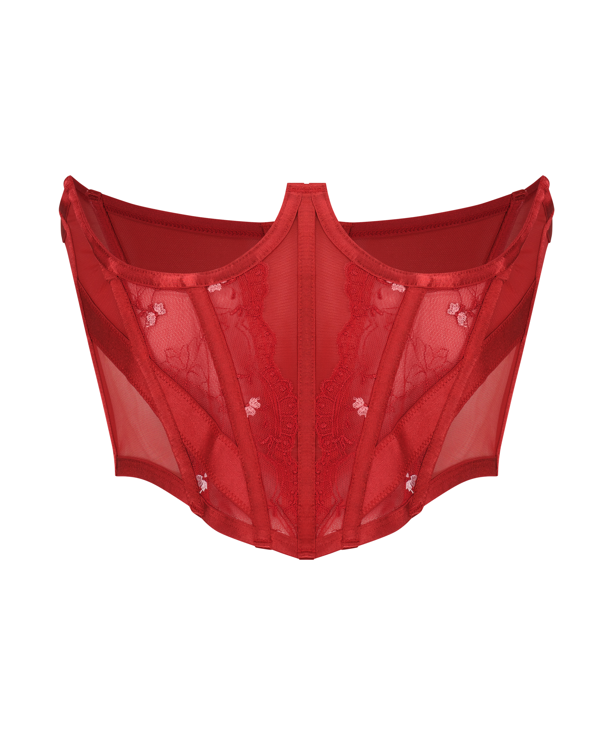 Bustier sans bonnets Violet, Rouge, main