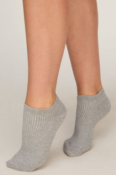 Hunkemöller Lot de 3 Socquettes Sneaker en Coton Gris