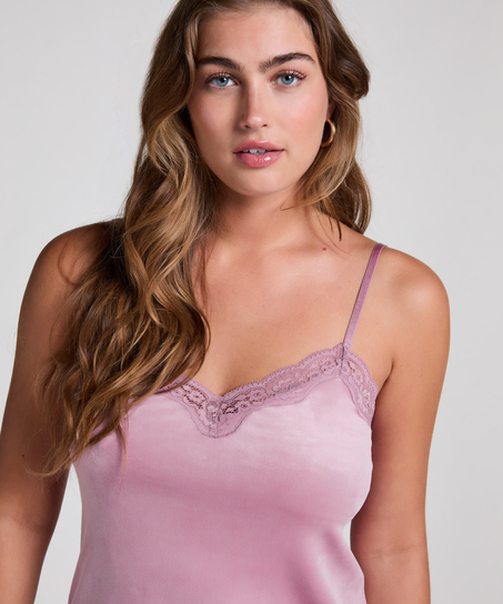 Camisole velours Dentelle, Violet