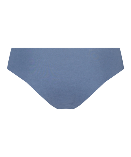 Slip brésilien invisible en coton, Bleu