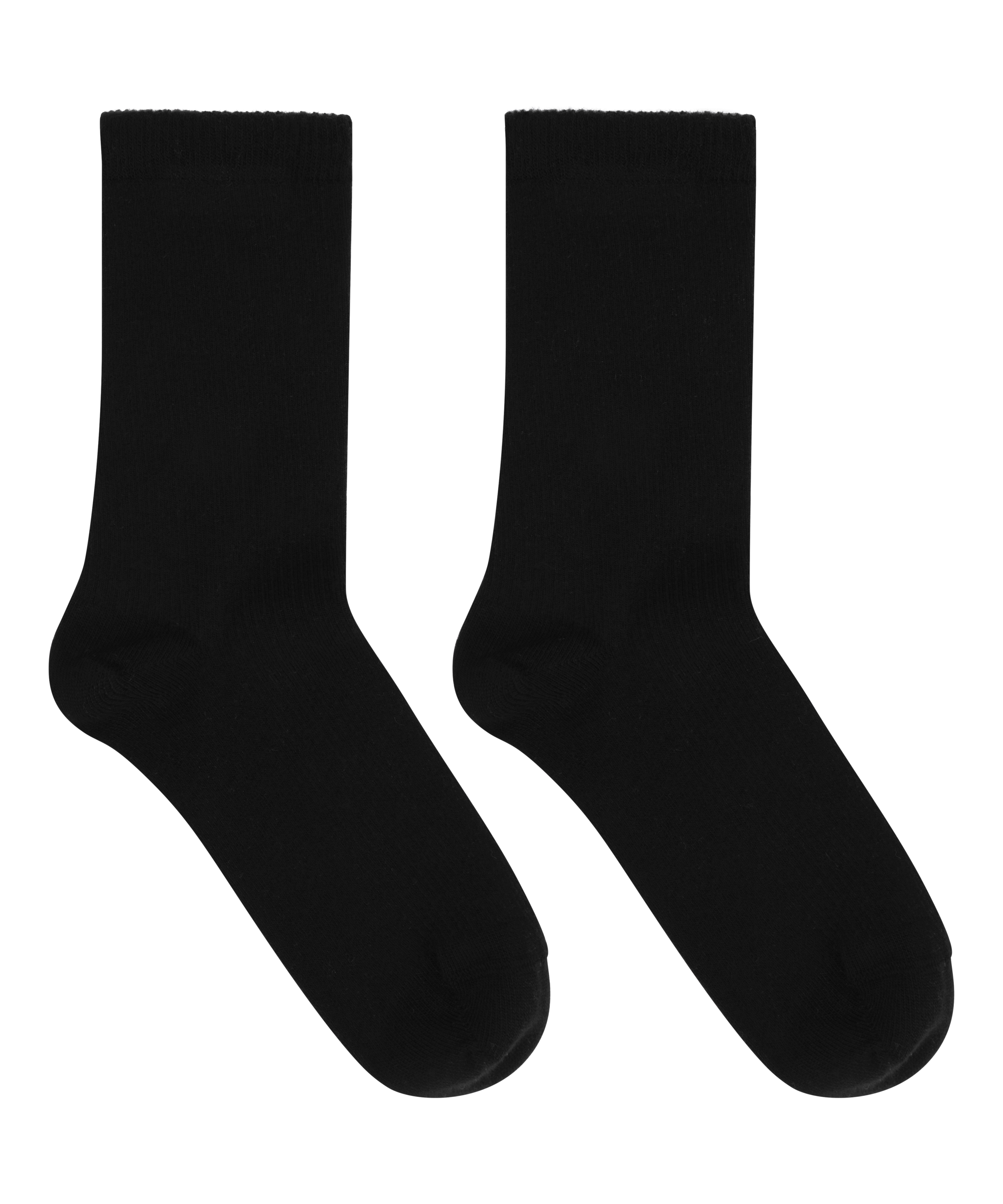 Chaussettes courtes en modal côtelé, Noir, main