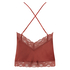 Haut de camisole Satin Dentelle, Rouge