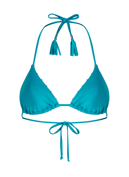 Haut de bikini triangle Aqua, Vert