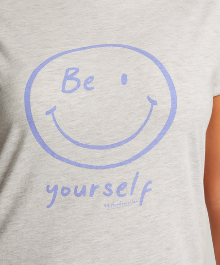 Chemise de nuit à col rond, Gris