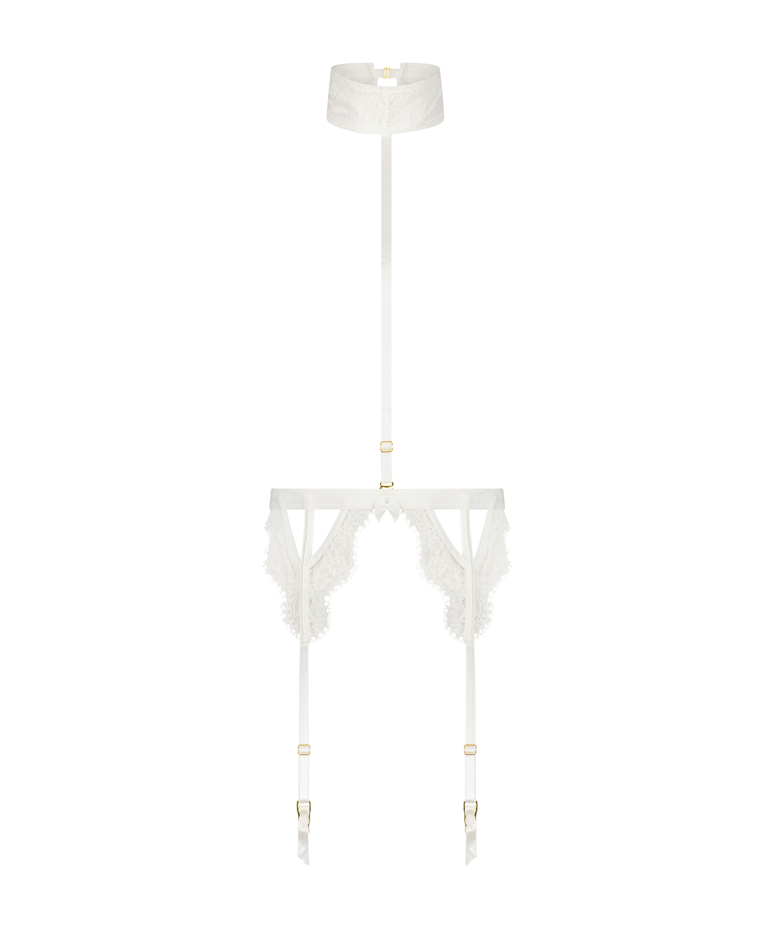 Porte-jarretelles privé Seraphina, Blanc, main