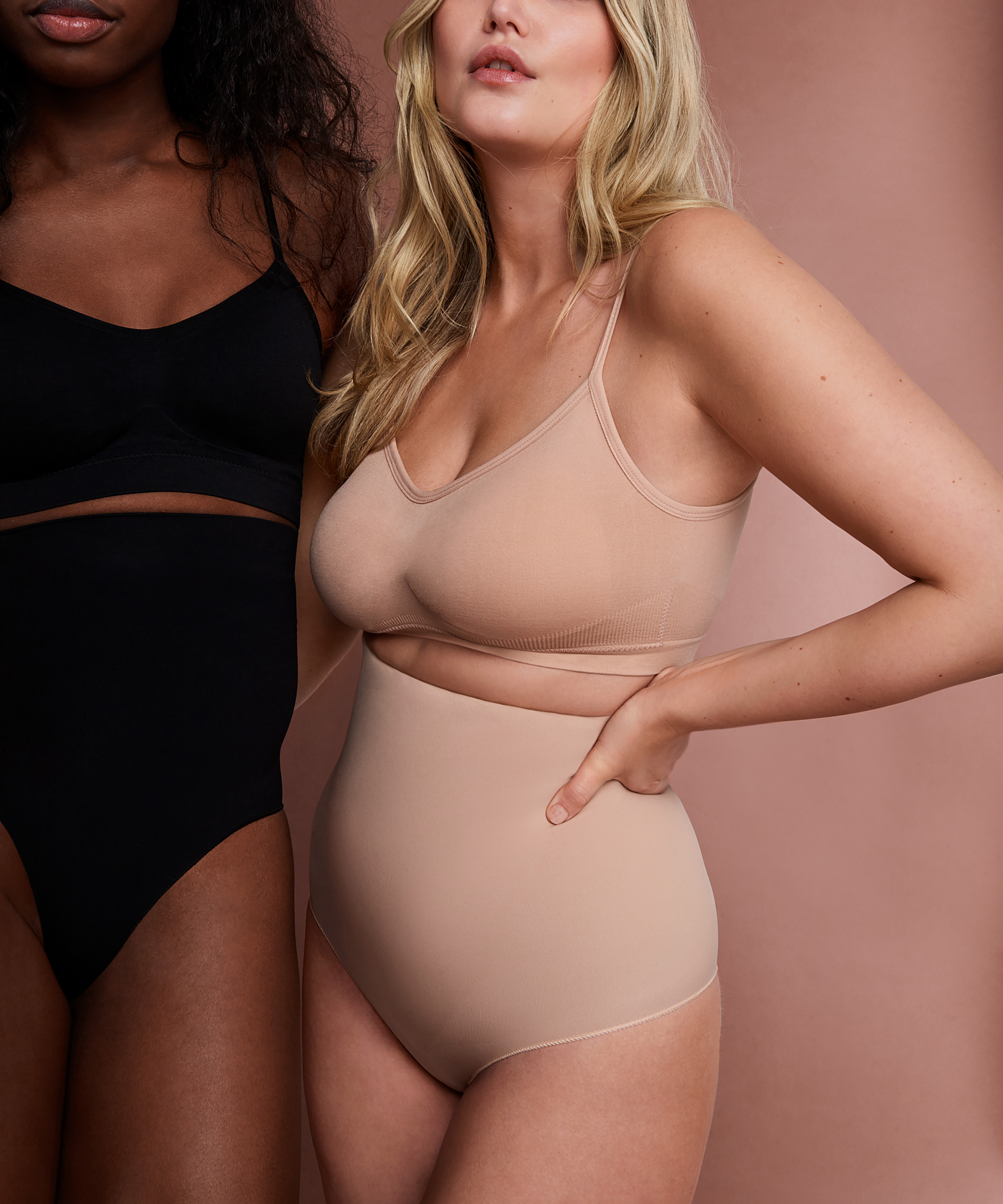 Culotte taille haute sans couture, Beige, main