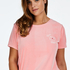 Top velours manches courtes, Rose